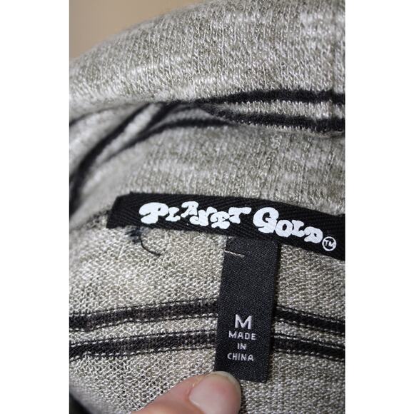 Planet Gold women’s stripe sweater gray and black size M - Picture 6 of 9
